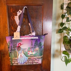 NWOT Anuschka Hand Painted Genuine Leather Purse